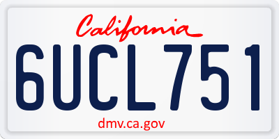 CA license plate 6UCL751