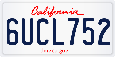 CA license plate 6UCL752
