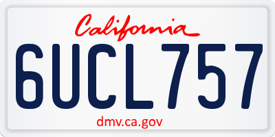 CA license plate 6UCL757