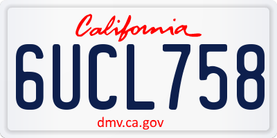 CA license plate 6UCL758