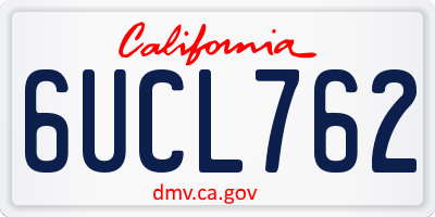 CA license plate 6UCL762