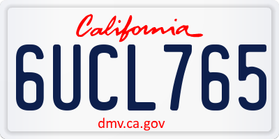 CA license plate 6UCL765