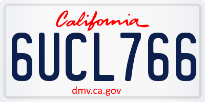 CA license plate 6UCL766
