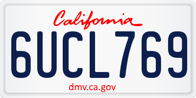 CA license plate 6UCL769
