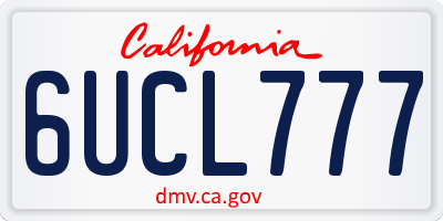 CA license plate 6UCL777