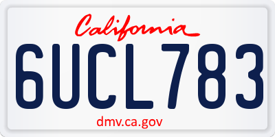 CA license plate 6UCL783
