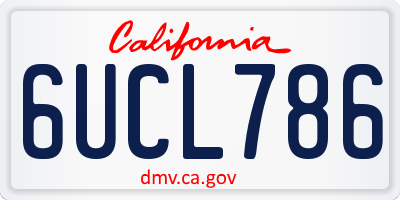 CA license plate 6UCL786