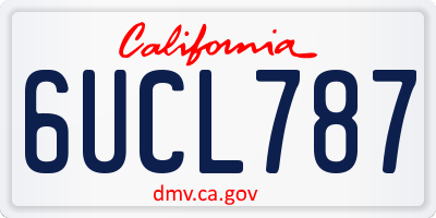 CA license plate 6UCL787