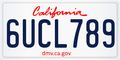 CA license plate 6UCL789