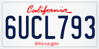 CA license plate 6UCL793