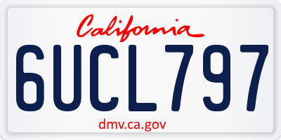 CA license plate 6UCL797