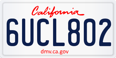 CA license plate 6UCL802
