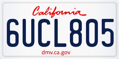 CA license plate 6UCL805