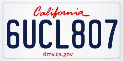 CA license plate 6UCL807
