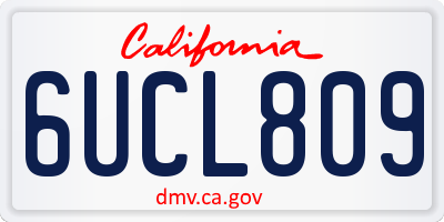 CA license plate 6UCL809