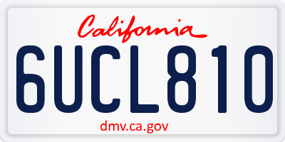 CA license plate 6UCL810
