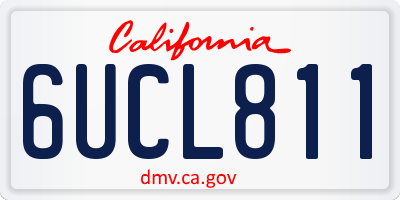 CA license plate 6UCL811