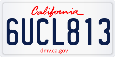 CA license plate 6UCL813