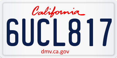 CA license plate 6UCL817