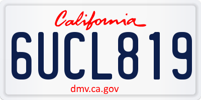 CA license plate 6UCL819