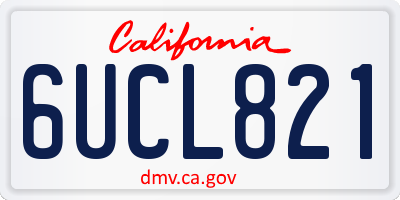 CA license plate 6UCL821