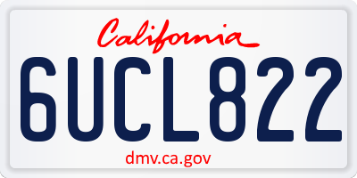 CA license plate 6UCL822