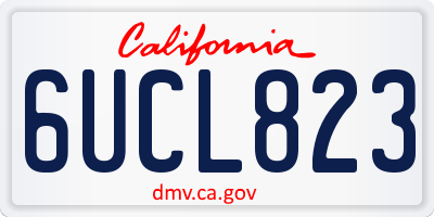 CA license plate 6UCL823