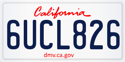 CA license plate 6UCL826