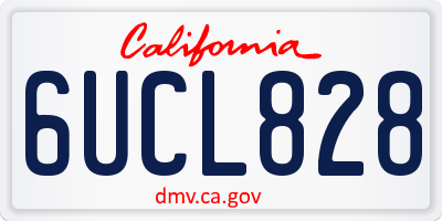 CA license plate 6UCL828