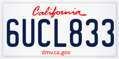 CA license plate 6UCL833