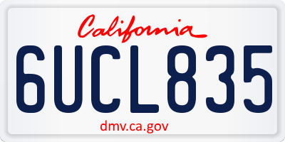 CA license plate 6UCL835