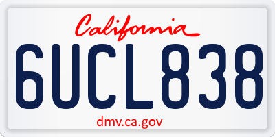 CA license plate 6UCL838
