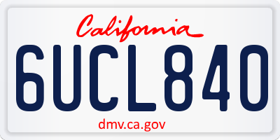 CA license plate 6UCL840