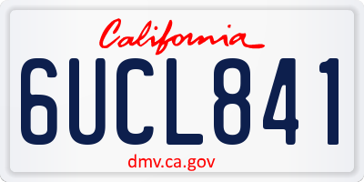 CA license plate 6UCL841
