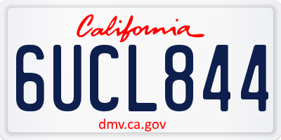 CA license plate 6UCL844