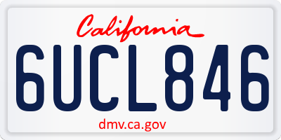 CA license plate 6UCL846
