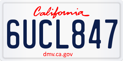 CA license plate 6UCL847