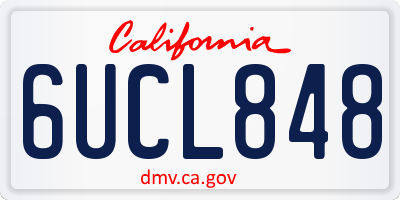 CA license plate 6UCL848