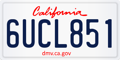 CA license plate 6UCL851