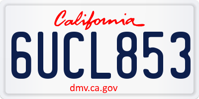 CA license plate 6UCL853