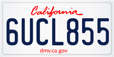 CA license plate 6UCL855