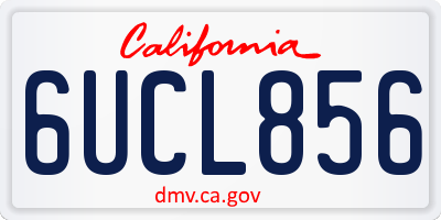 CA license plate 6UCL856