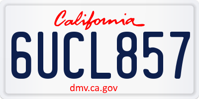 CA license plate 6UCL857