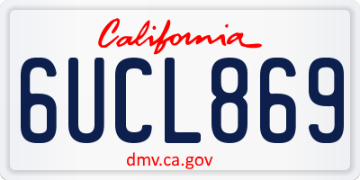 CA license plate 6UCL869