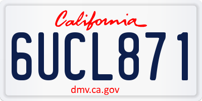 CA license plate 6UCL871