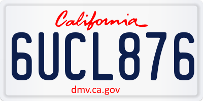 CA license plate 6UCL876