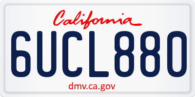 CA license plate 6UCL880