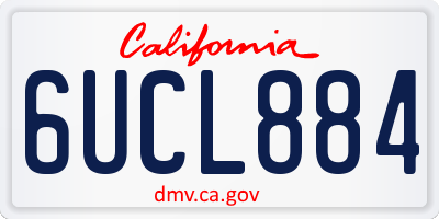 CA license plate 6UCL884