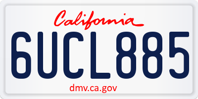 CA license plate 6UCL885