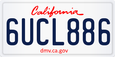 CA license plate 6UCL886